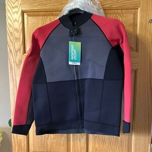 Men's Red and Gray Swim Rash Guard